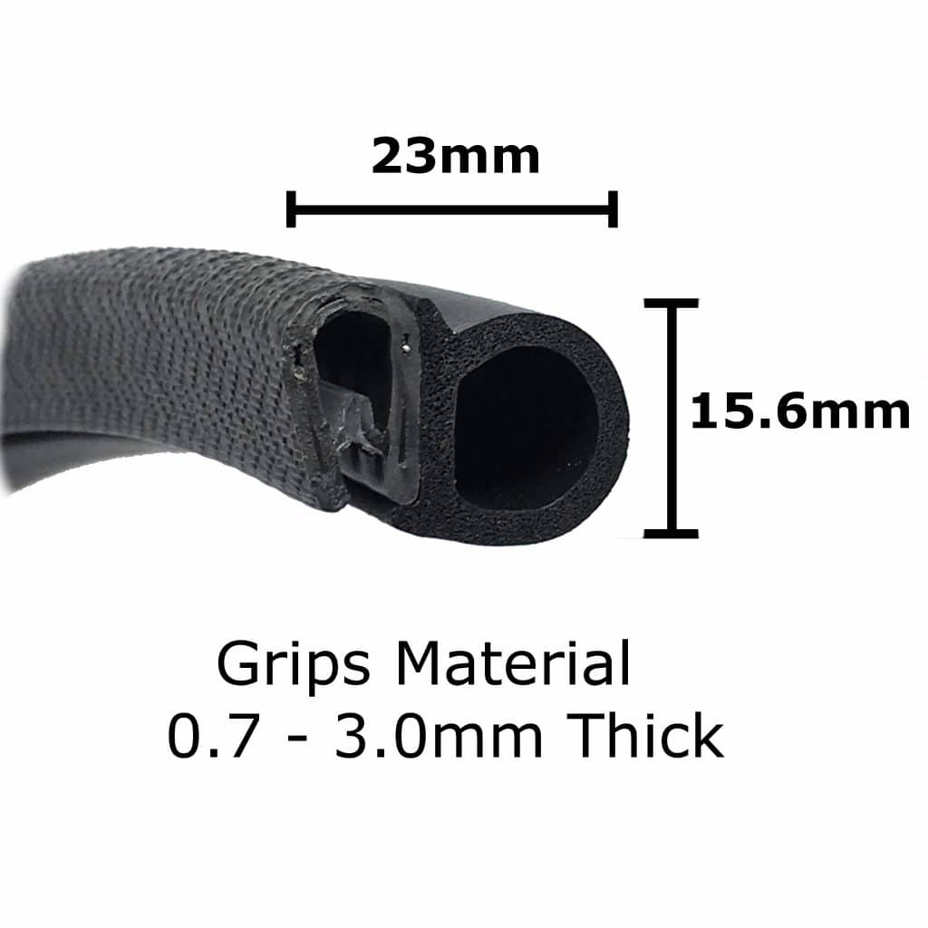 Combined Door Edge Seal 23mm x 15mm from The Metal House