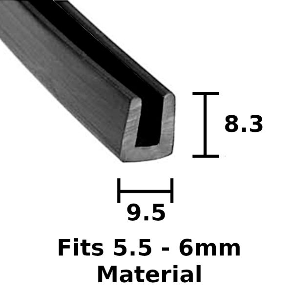 Square Profile Rubber Trim for 6mm