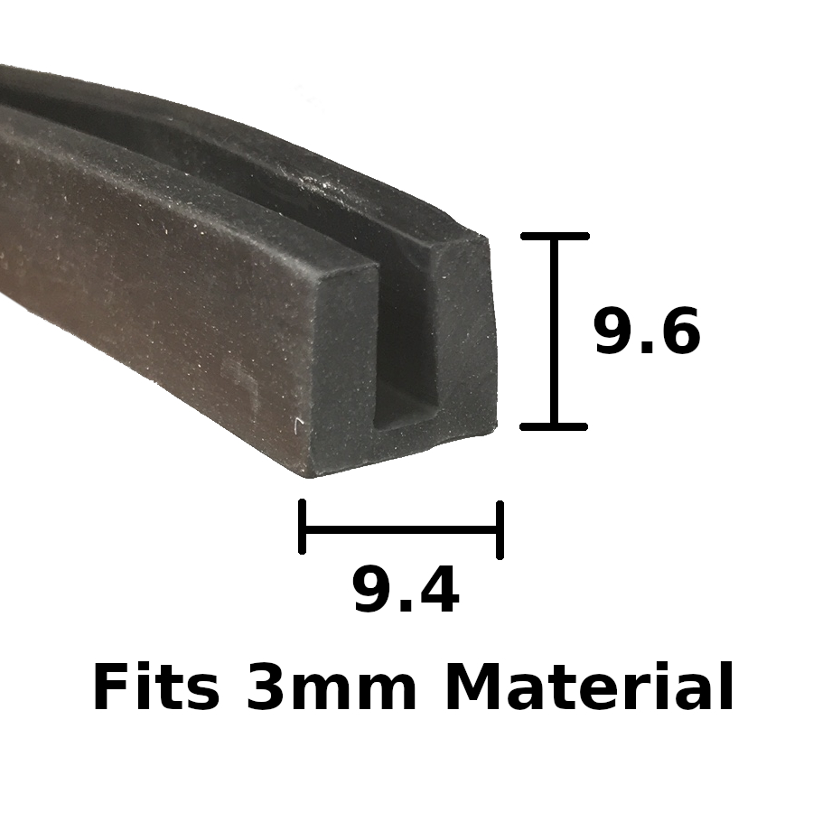 Square Profile Rubber Trim for 3mm