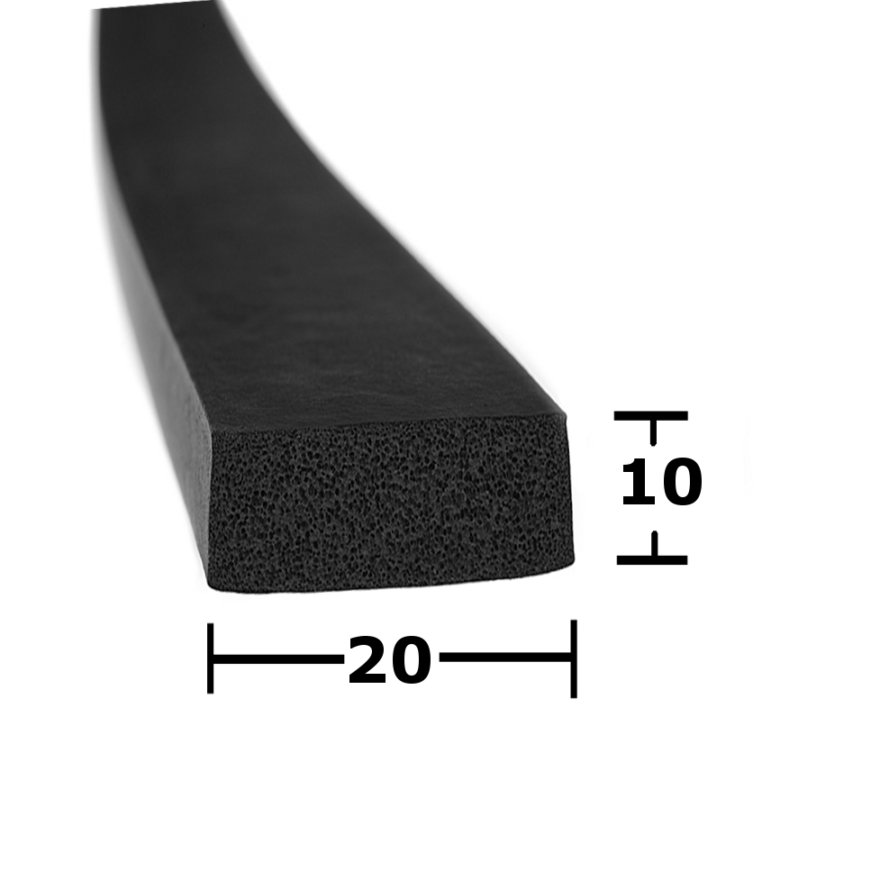 Flat Sponge Rubber Seal 10mm Thick