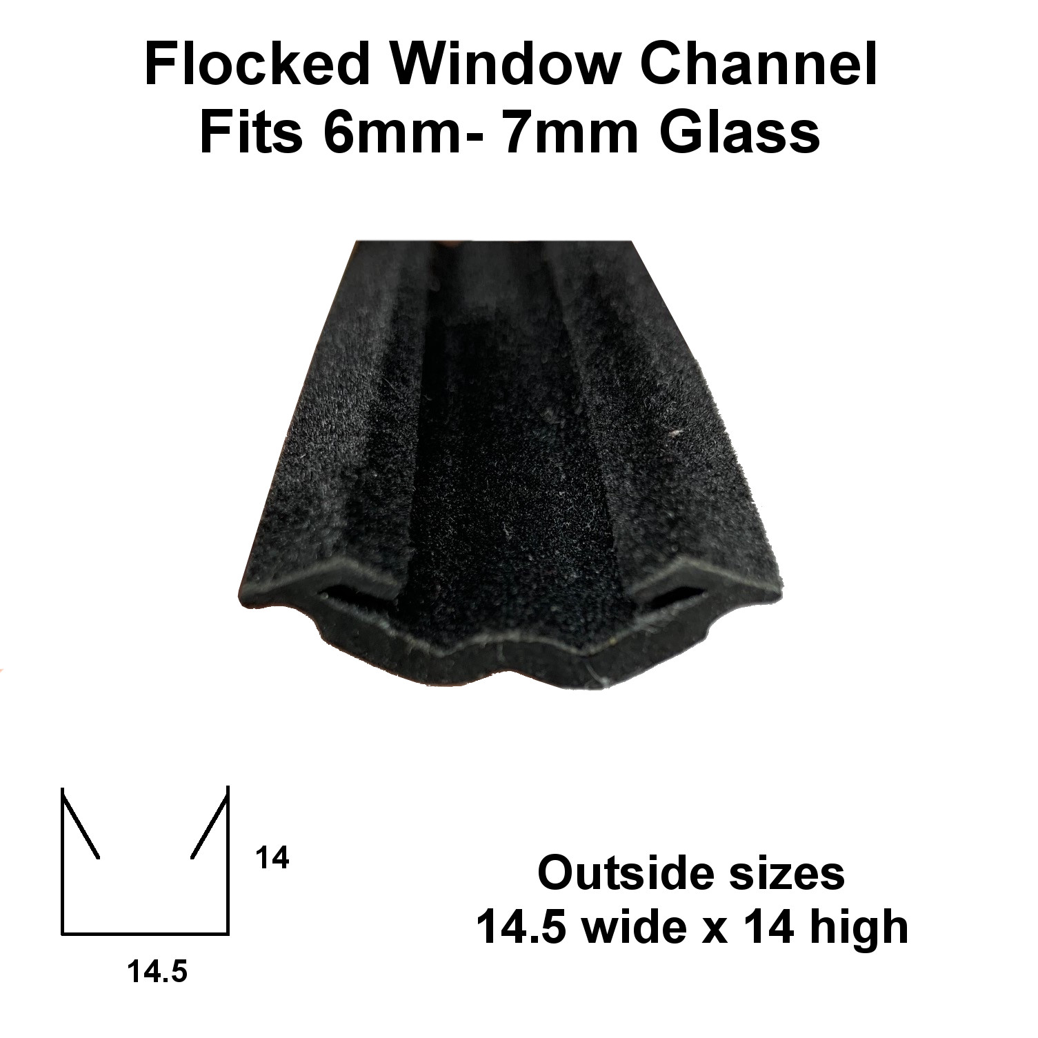 Furry Window Channel for 6-7mm Glass
