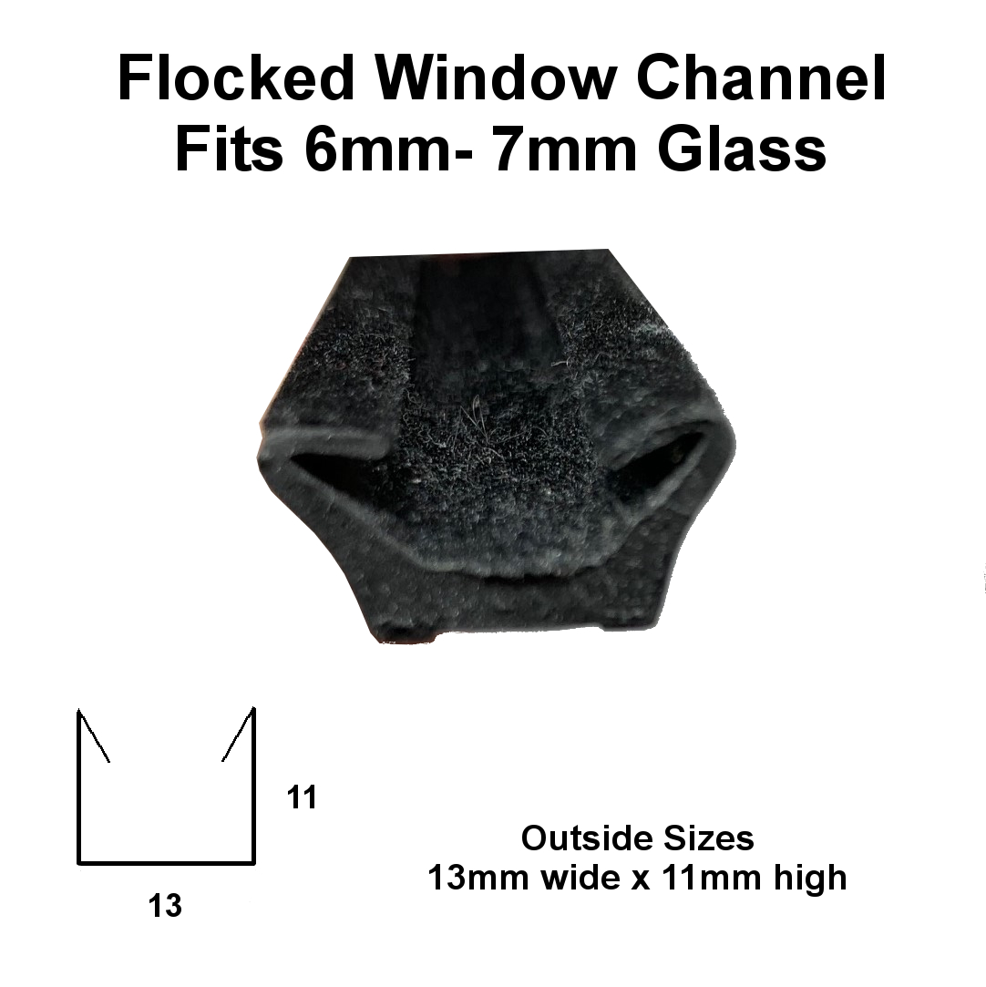 Flocked Window Channel 6-7mm
