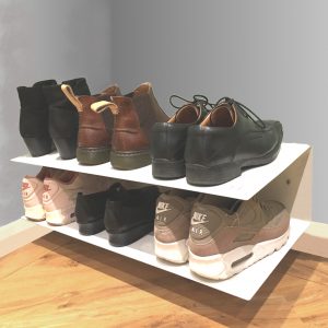 Horizontal Wall Mounted Metal Shoe Rack