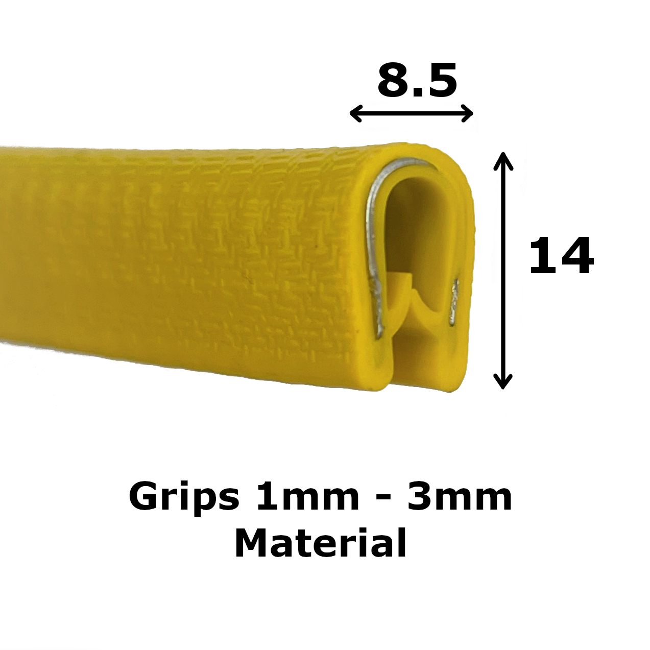Yellow Flexible PVC Edging Trim for 1-3mm