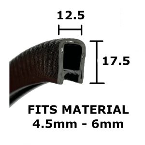 Super Large Black Edge Trim 12.5mm x 17.5mm