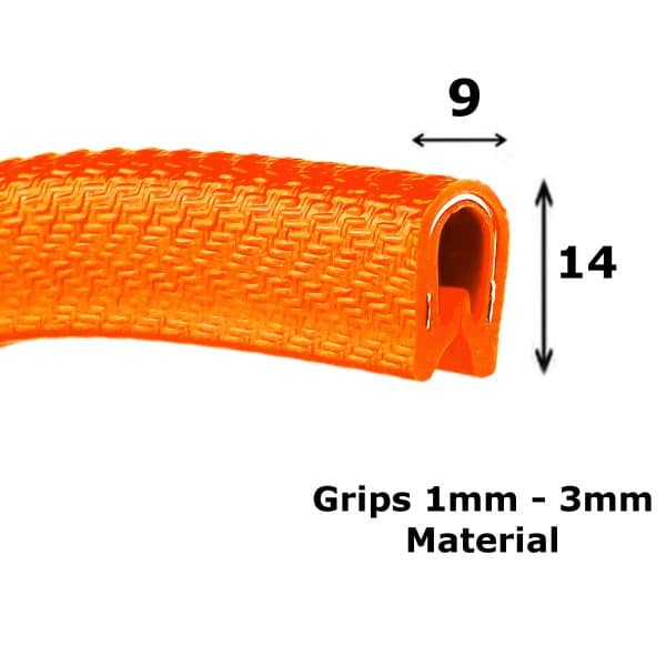 Orange PVC Rubber Edge Protector Trim