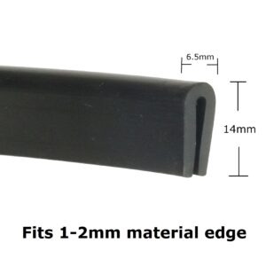 Black PVC Rubber U-Shape Edge Trim