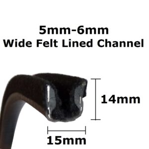 Felt Lined Window Channel Fits 5-6mm