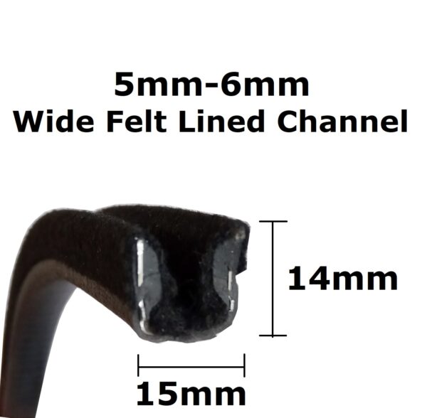Felt Lined Window Channel Fits 5-6mm
