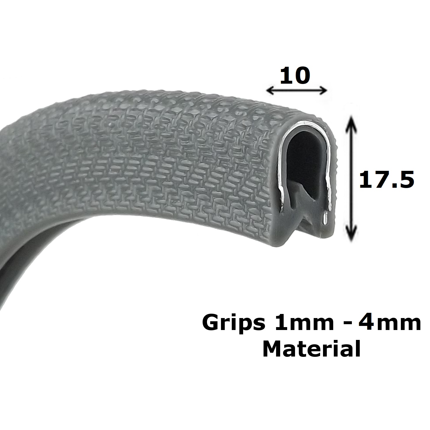 Dark Grey Edging Trim for 1-4mm