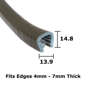 Dark Grey Flexible Edge Trim Fits 4-7mm