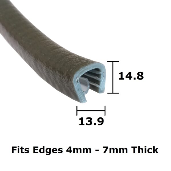 Dark Grey Flexible Edge Trim Fits 4-7mm