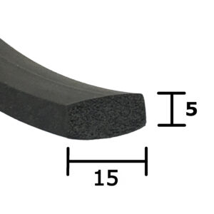 15mm x 5mm Sponge Rubber Strip