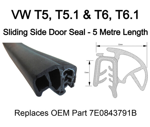 VW Transporter T5 T5.1 T6 Sliding Door Seal