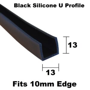 10mm Black Silicone Flexible U Channel
