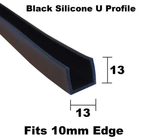 10mm Black Silicone Flexible U Channel
