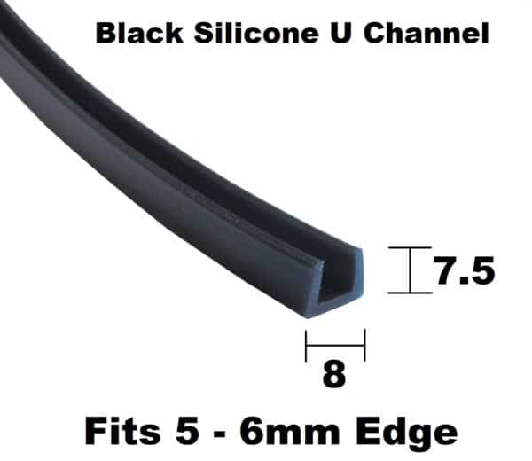 Black Silicone Edge Trim Fits 5-6mm