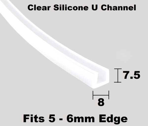 Clear Silicone Edge Trim Fits 5-6mm