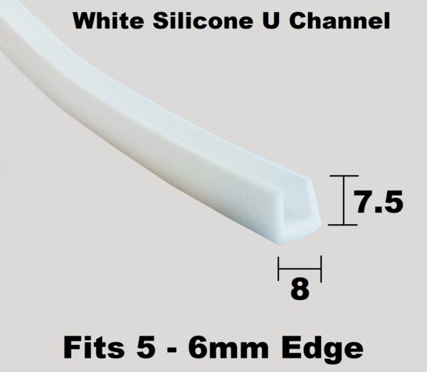 White Silicone Edge Trim Fits 5-6mm