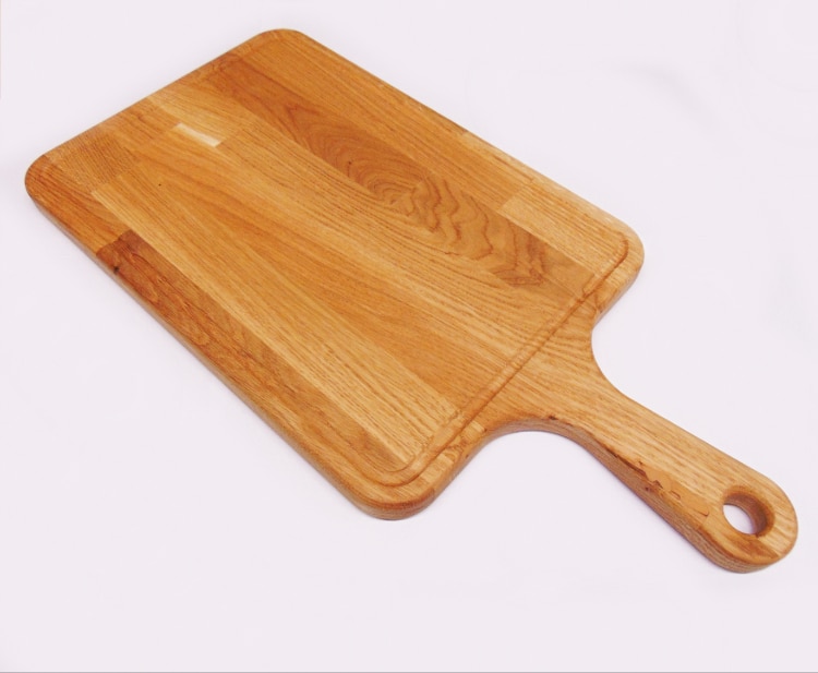 Solid Oak Cutting Board with Handle & Juice Groove