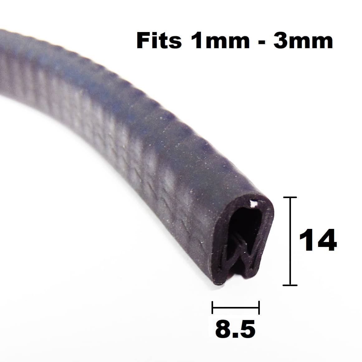 Flexible Rubber Edging Trim Fits 1-3mm