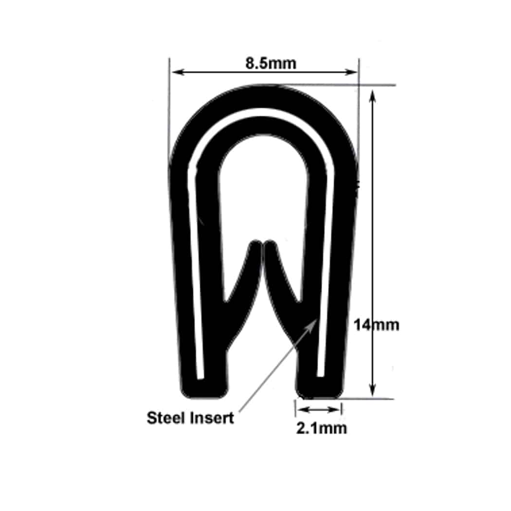 50 Metres Standard Black PVC Rubber Edge Protection Trim - Image 2