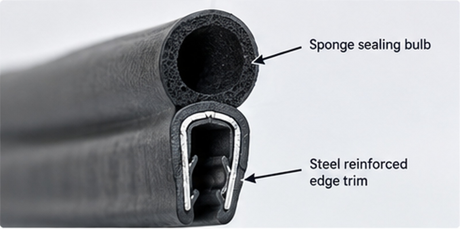 Different automotive door seal profiles with side sponge bulbs
