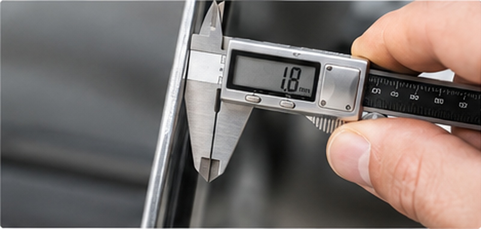 Measuring vehicle panel thickness before choosing a replacement door seal
