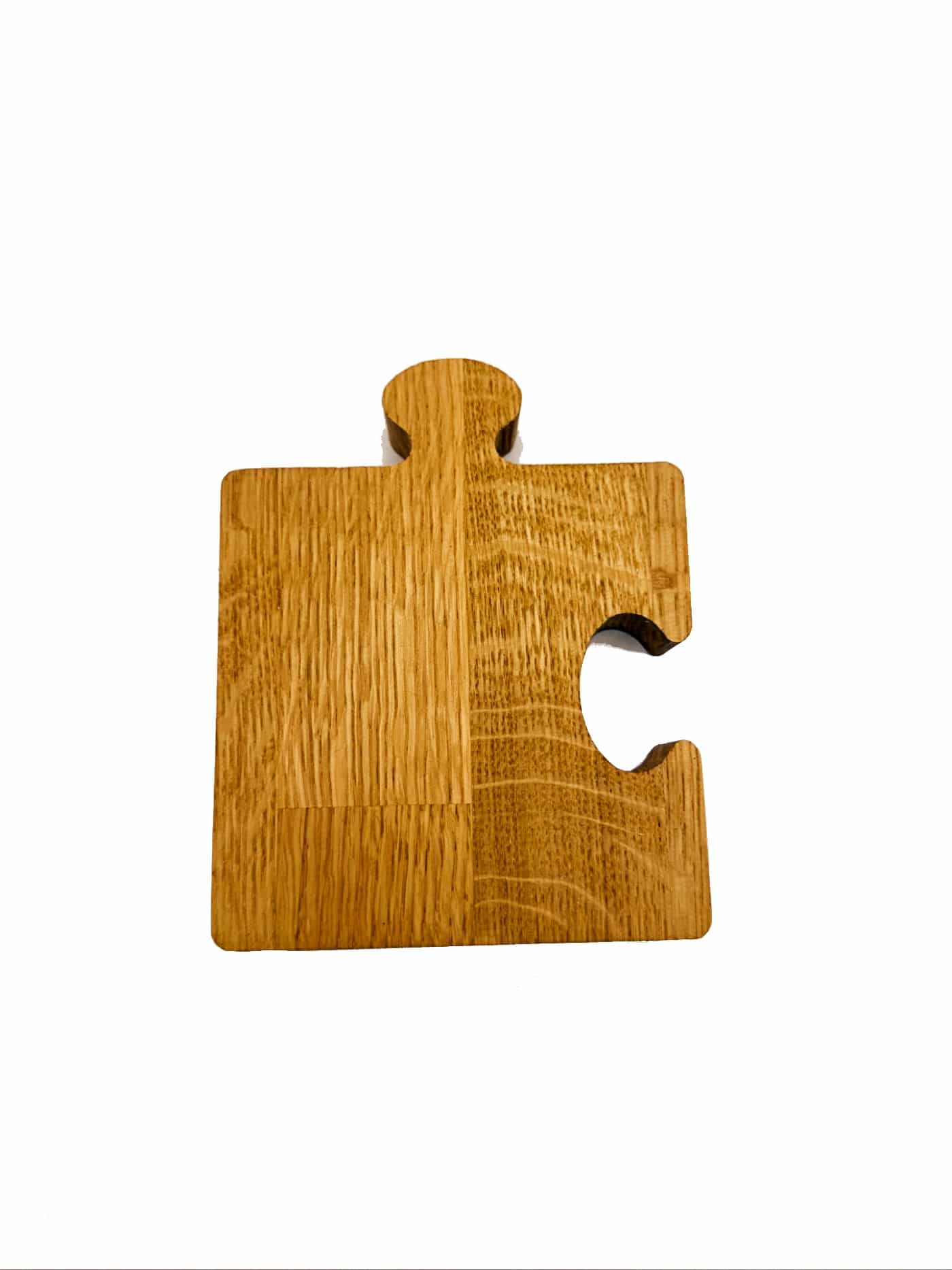 Solid Oak Jigsaw Puzzle Piece Coasters Pack of 4 - Image 2