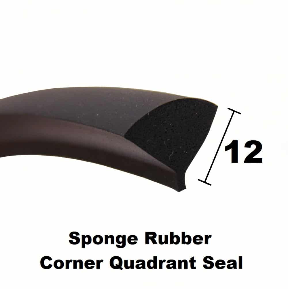 12mm Sponge Rubber Quadrant Corner Seal
