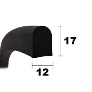 D Shape Sponge Rubber 17mm x 12mm